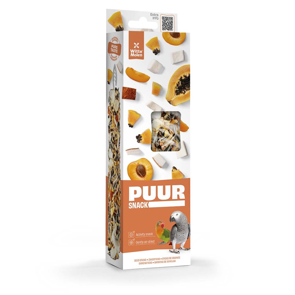 Witte Molen Puur Sticks With  Papaya & Apricot For Lovebird - [Weight - 170g]