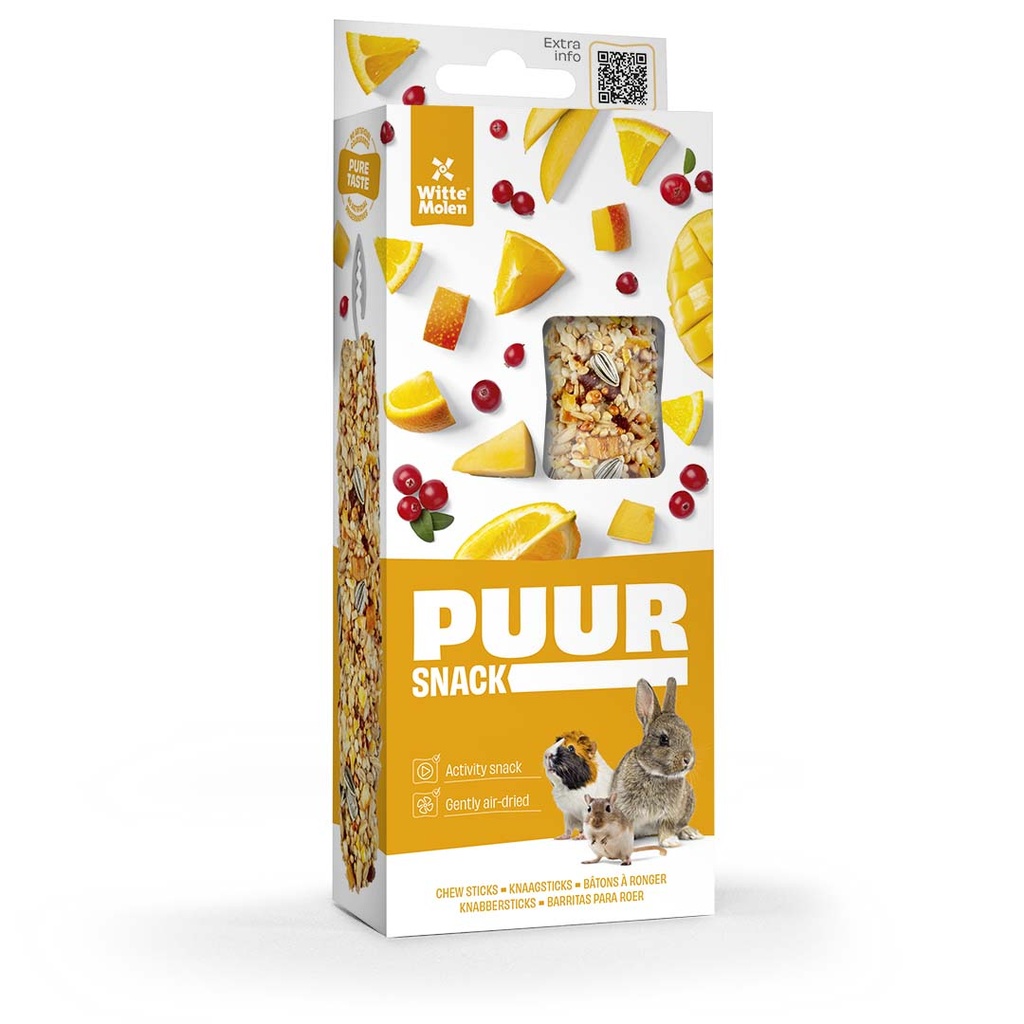 Witte Molen Chew Sticks With Orange & Mango For Rabbit & Small Animals - [Weight - 90g] 