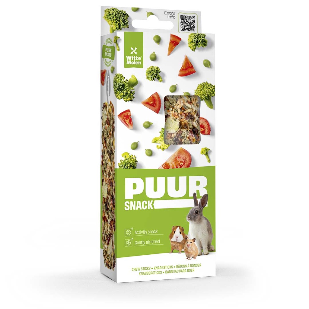 Witte Molen Chew Sticks With Pea & Tomato For Rabbit & Small Animals - [Weight - 90g] 