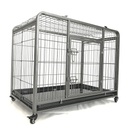 Duvo+ Heavy Duty Metal Dog Crate With Lockable Caster Wheels & Dual Access Doors - 79 x 53 x 61cm 