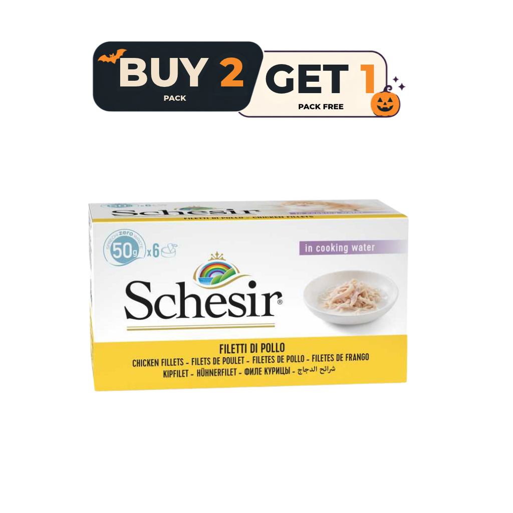 Schesir Cat Multipack Can-Wet Food Chicken Rice Natural Style-6x50g[Weight - 6x50g] Buy 2 Pack & Get 1 Pack Free