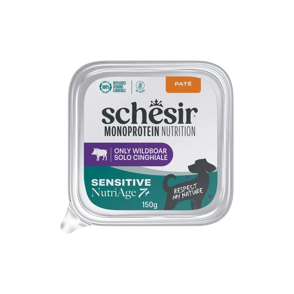 Schesir Monoprotein Wet Food For Senior (7+) Dogs - Wildboar- 150g [MOQ 10pcs]