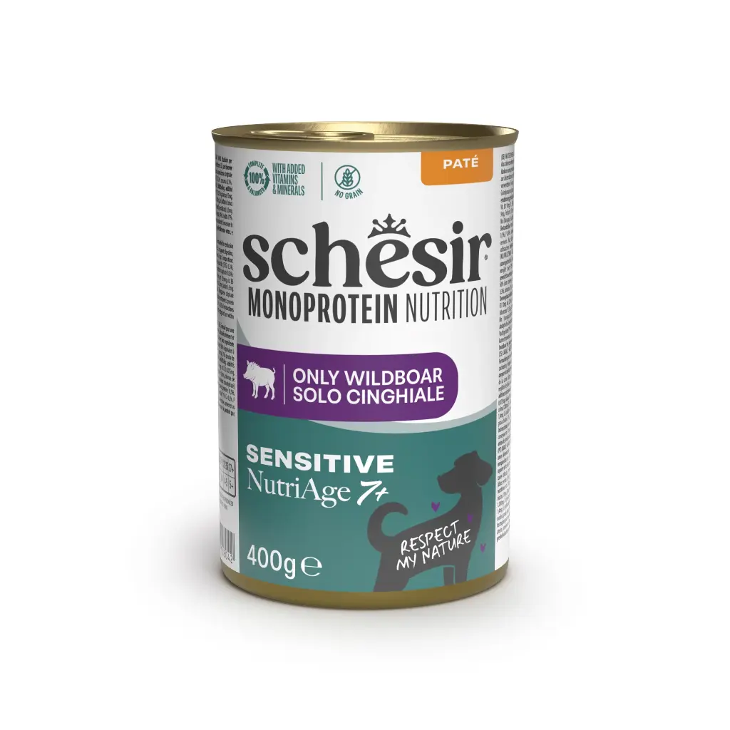 Schesir Monoprotein Wet Food For Senior (7+) Dogs - Wildboar- 400g [MOQ 6pcs] 