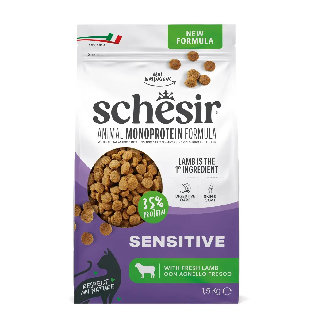 Schesir Monoprotein  Adult Dry Cat Food-Sensitive-Fresh Lamb - 1.5kg 