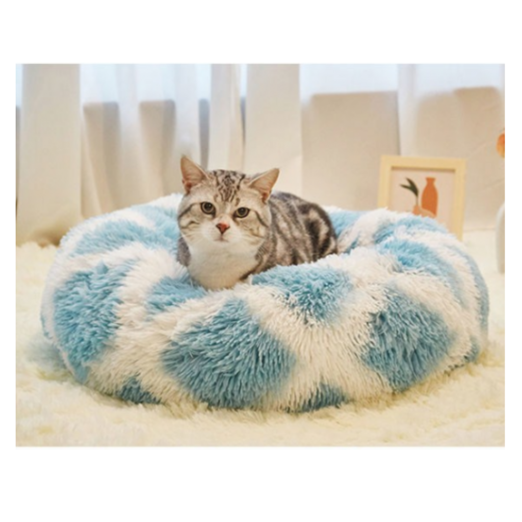 Pado Pet Fluffy Donut Cushion - Pattern[Size - XL, Dimension - 70 x 20cm]