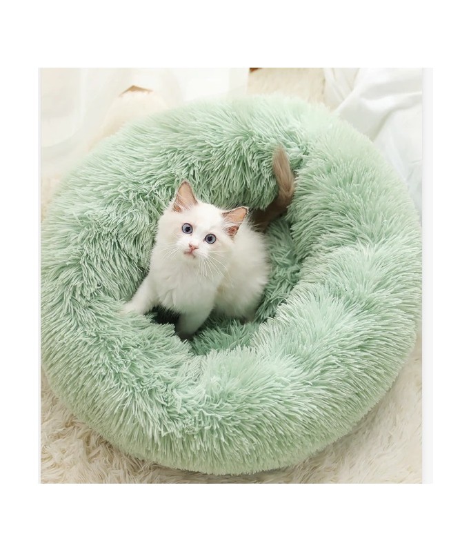 Pado Pet Fluffy Donut Cushion - Green[Size - M, Dimension - 50 x 20cm]