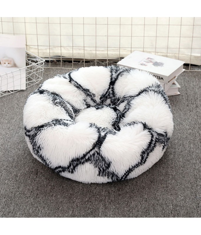 Pado Pet Fluffy Donut Cushion - Pattern[Size - L, Dimension - 60 x 20cm]