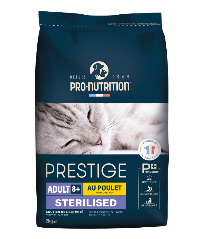 Pro nutrition Prestige Cat Adult 8+ Sterilised Chicken 2Kg