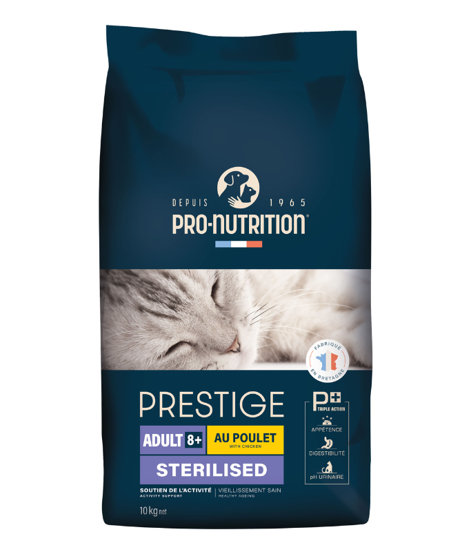 Pro nutrition Prestige Cat Adult 8+ Sterilised Chicken 10Kg