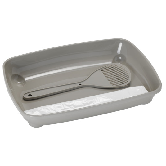 Moderna Kitten Starter Kit-Tray with Scoop&Bag 36.7 x 27.1 x 6.2 cm-[Color - Grey]