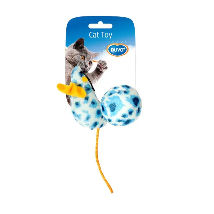 Duvo Assortment Mouse and Ball Leopard Mixed Colors 10 x 4 x 4cm - Cat Toy[Dimension - 10 x 4 x 4cm]