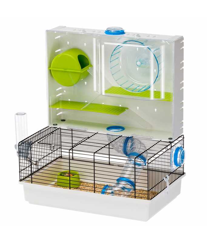 Ferplast Cage Olimpia-Black Hamster Cage, with Tubes and Playing Area 46 x 29,5 x h 54 cm