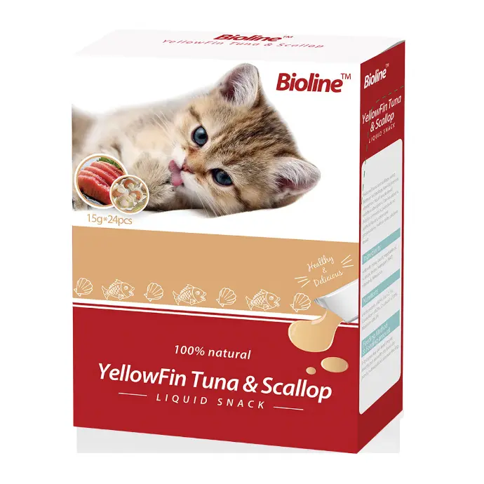 Bioline Cat Treats 15g x 24[Flavor - Yellowfin Tuna & Scallop]