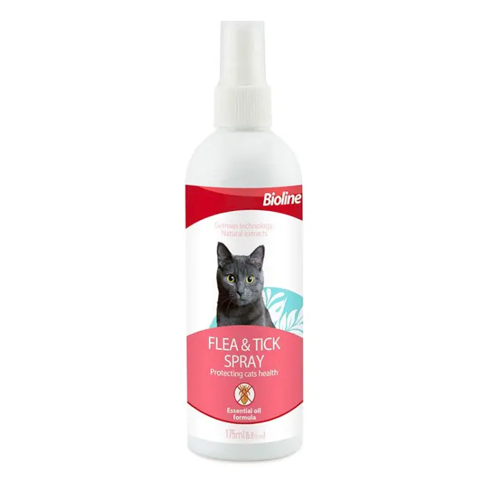 Bioline Flea and Tick Spray for Cat 175 ml[Volume - 175ml]