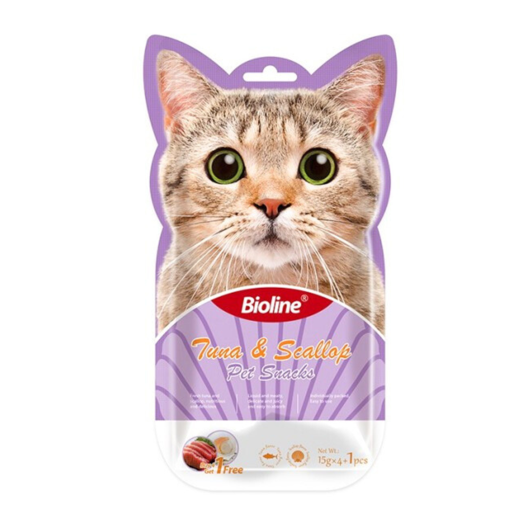 Bioline Cat Treats - 5x15g[Flavor - Tuna & Scallop]