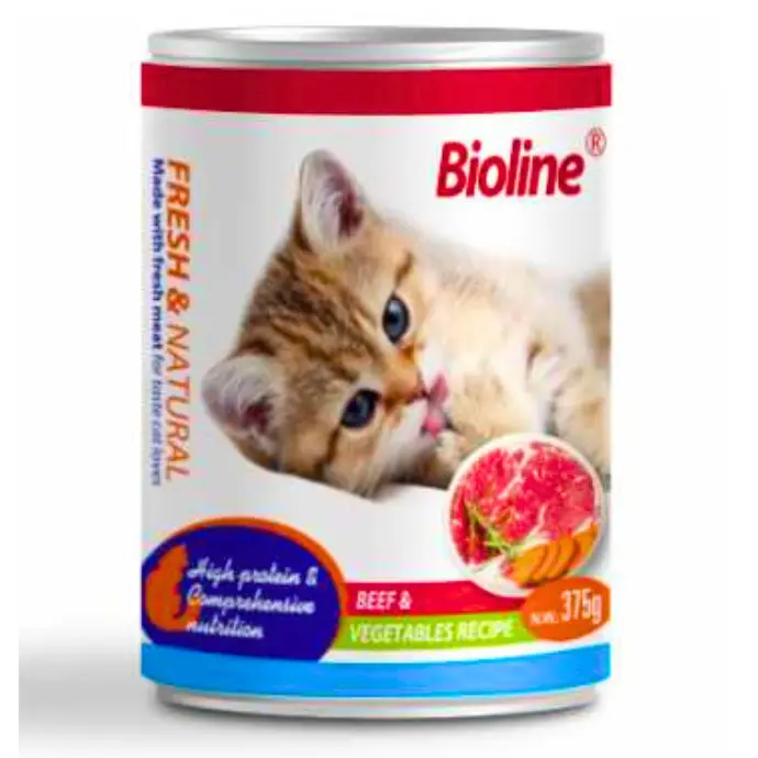 Bioline Canned Cat Food 375g-[Flavor - Beef & Vegetables]