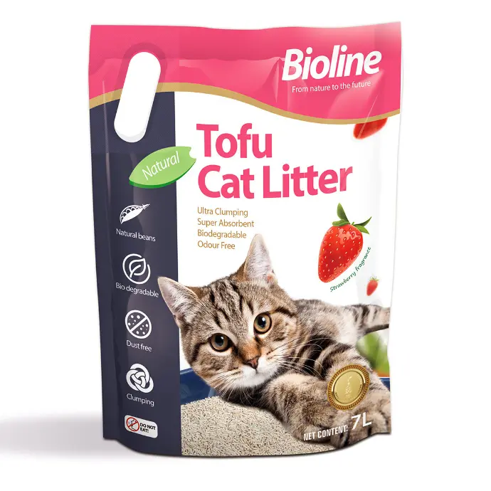 Bioline Tofu Cat Litter 7L - Strawberry Fragrance