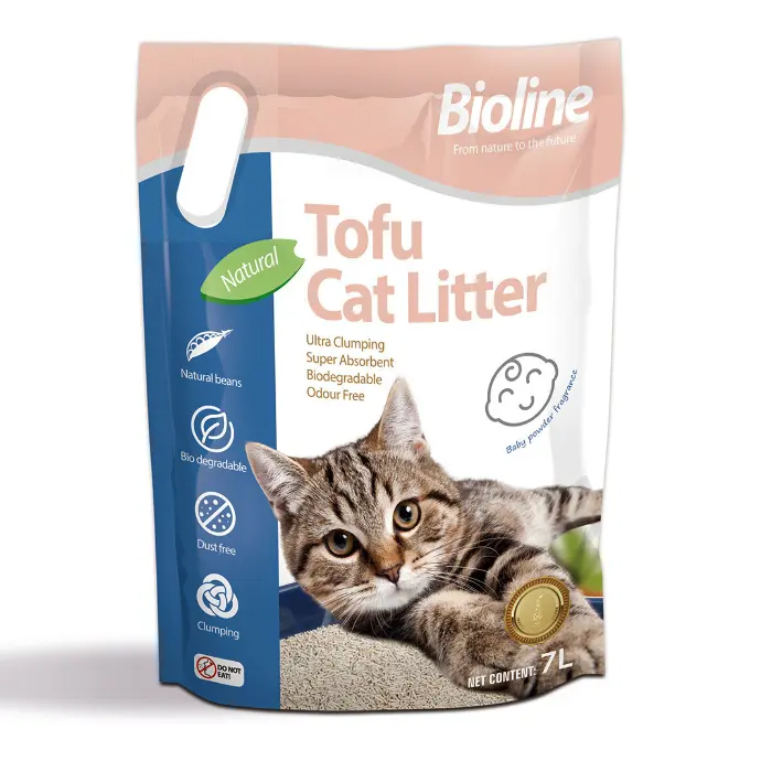 Bioline Tofu Cat Litter 7L - Baby Powder Fragrance