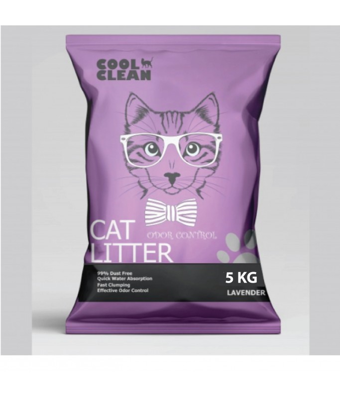 Cool Clean Clumping Cat Litter[Weight - 5kg, Flavor - Lavender]