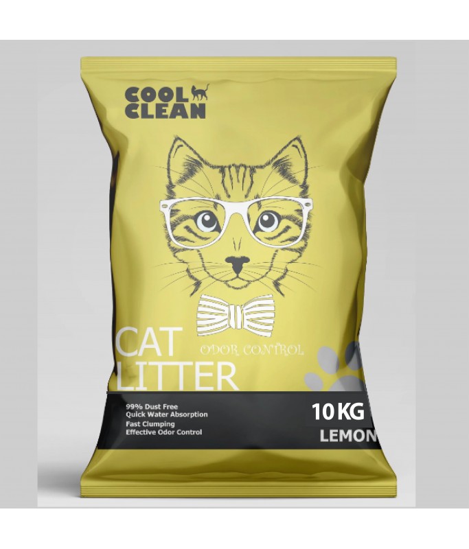 Cool Clean Clumping Cat Litter[Weight - 10kg, Flavor - Lemon]