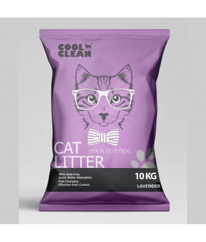 Cool Clean Clumping Cat Litter[Weight - 10kg, Flavor - Lavender]