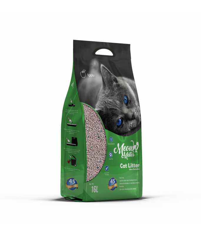 Meow Mates Bentonite Cat Litter - Apple Scent 16L/10kg