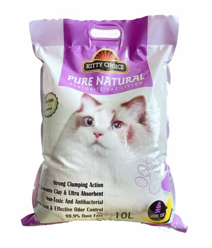 Kitty Choice Pure Natural Bentonite Cat Litter- 10L (10kg)[Flavor - Lavender]