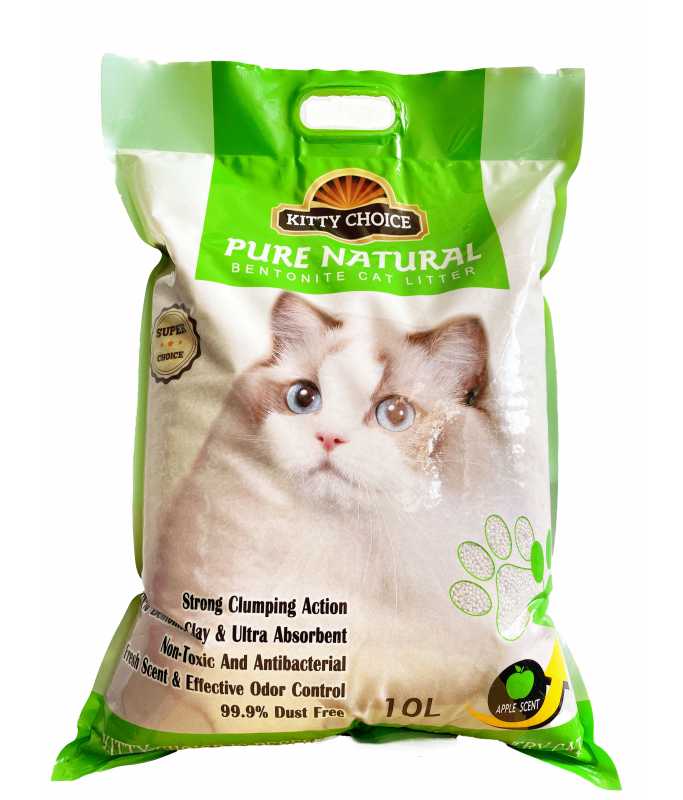 Kitty Choice Pure Natural Bentonite Cat Litter- 10L (10kg)[Flavor - Apple]