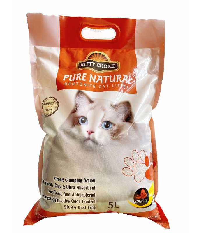 Kitty Choice Pure Natural Bentonite Cat Litter- 5L (5kg)[Flavor - Coffee]