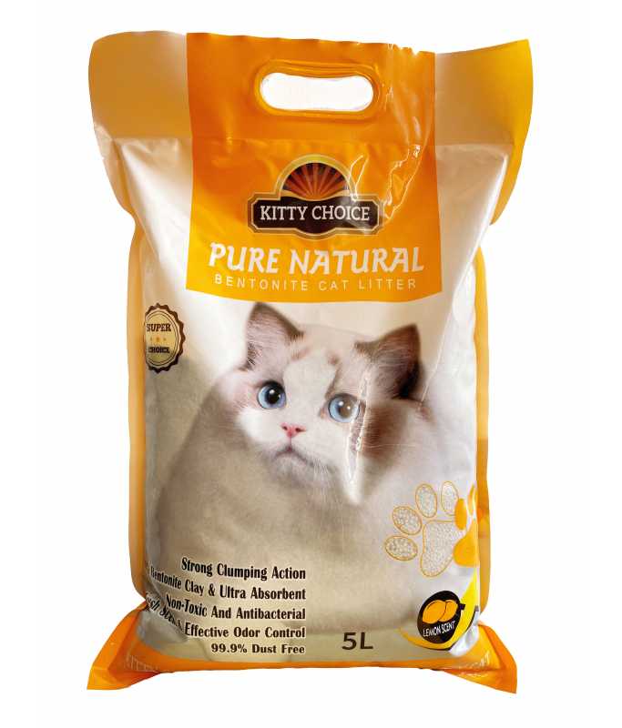 Kitty Choice Pure Natural Bentonite Cat Litter- 5L (5kg)[Flavor - Lemon]