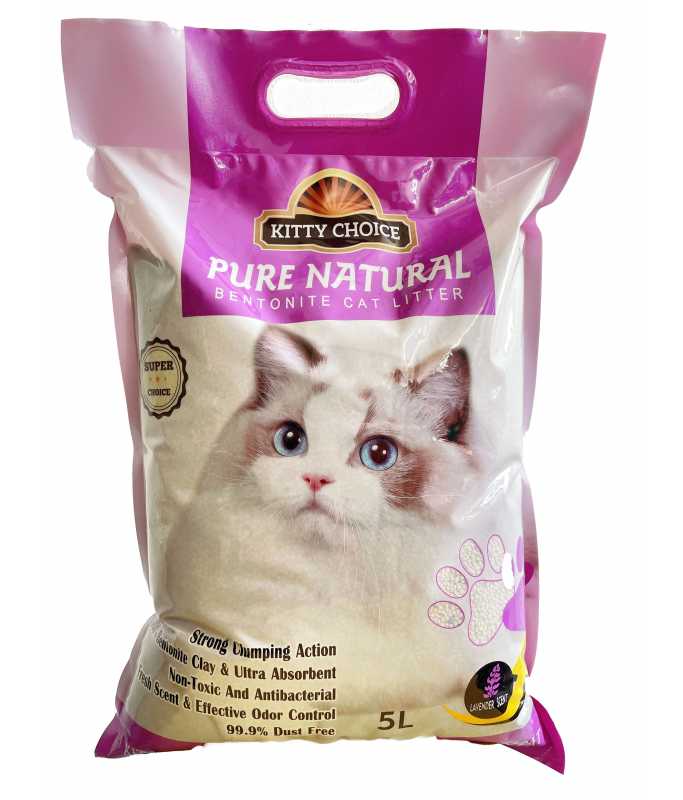 Kitty Choice Pure Natural Bentonite Cat Litter- 5L (5kg)[Flavor - Lavender]