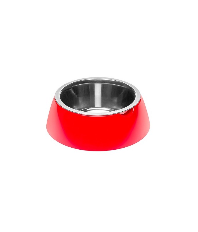 Ferplast Jolie Steel Bowl[Color - Maroon, Dimension - Ø17.1 x 5.5cm, Size - S]