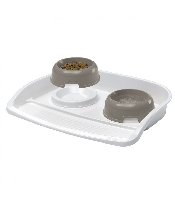 Ferplast Maxi Lindo Plastic Bowls With Tray - 53 x 39 x h 8 cm - 1L