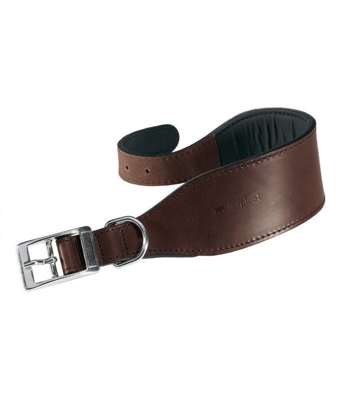 Ferplast VIP CW Bull Leather Dog Collar[Color - Brown, Dimension - 32-39cm x 20mm]