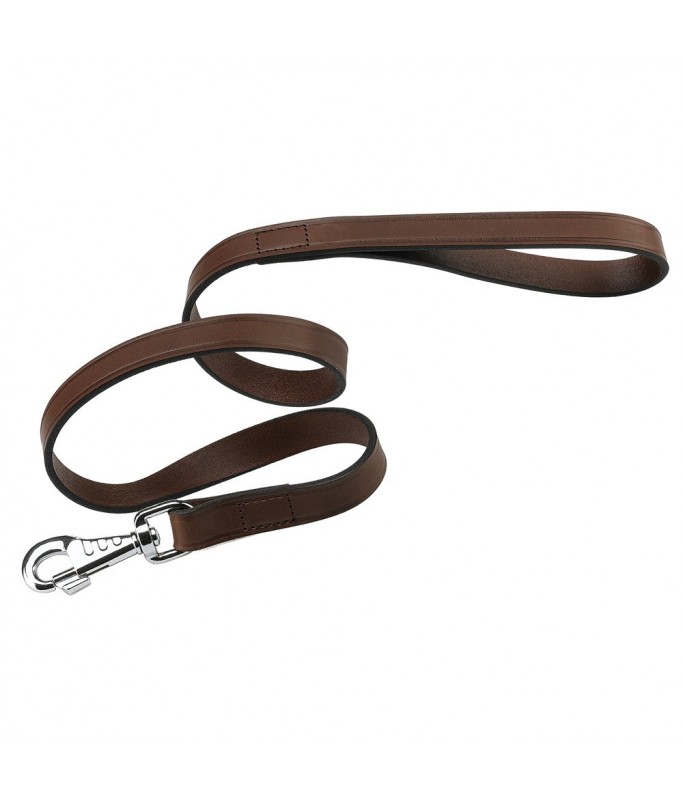Ferplast VIP G Bull Leather Dog Leash[Color - Brown, Dimension - 12mm x L 120cm]