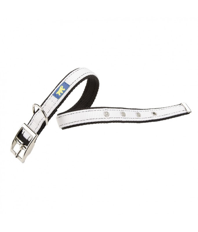 Ferplast DUAL CF15 / 35 COLORS Dog Collar[Color - White, Dimension - 35-43cm x 20mm]