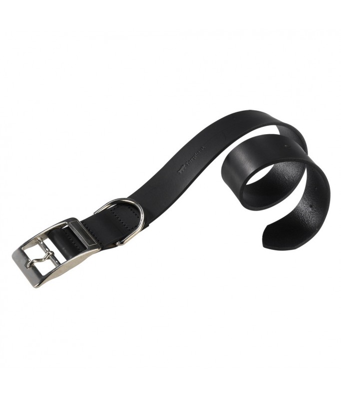 Ferplast Natural C Leather Dog Collar[Color - Black, Dimension - 35-43cm x 20mm]