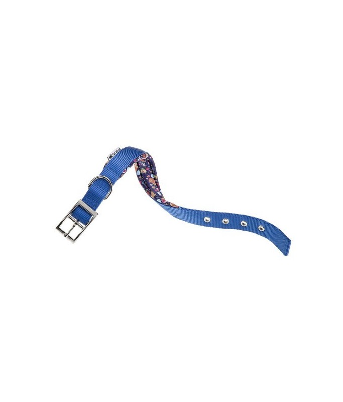 Ferplast Daytona Fantasy Collar[Color - Blue, Dimension - 37-45cm x 25mm]