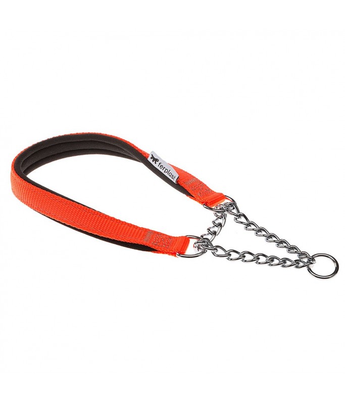 Ferplast Daytona CSS Semi - Pull - Out Collar With Soft Padding[Color - Orange, Dimension - 55cm x 20mm]