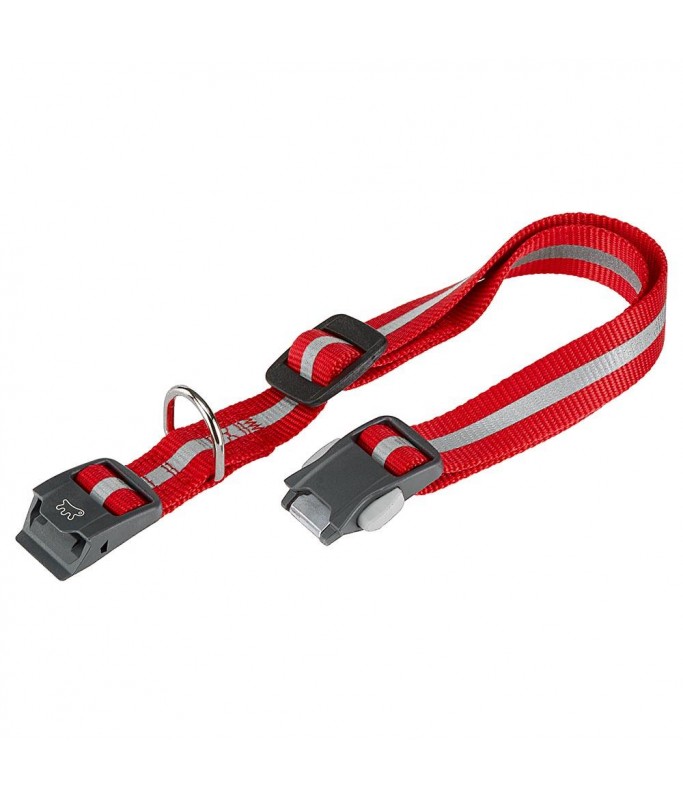 Ferplast Club Reflex C - Reflective dog leash complete with magnetic clasp - Black / Blue / Red[Color - Maroon, Dimension - 36 x 56cm x 20mm]