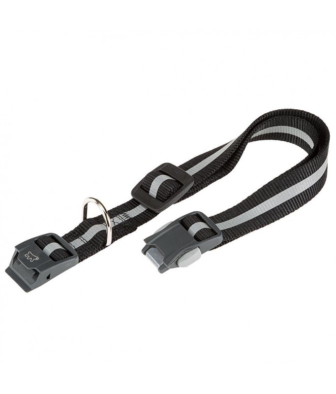 Ferplast Club Reflex C - Reflective dog leash complete with magnetic clasp - Black / Blue / Red[Color - Black, Dimension - 45 x 70cm x 25mm]