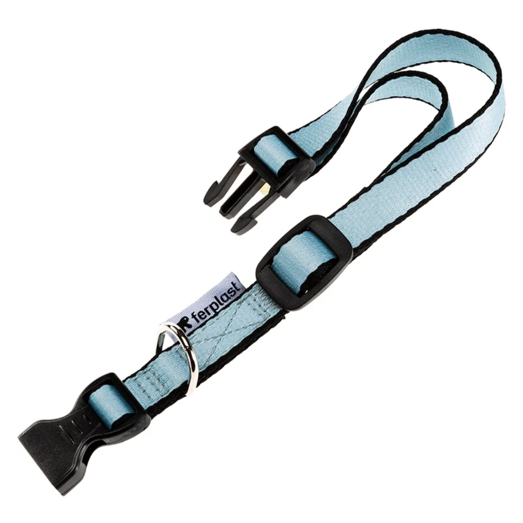 Ferplast Club C Nylon Collar For Dogs[Color - Light Blue, Dimension - 18-25cm x 10mm]