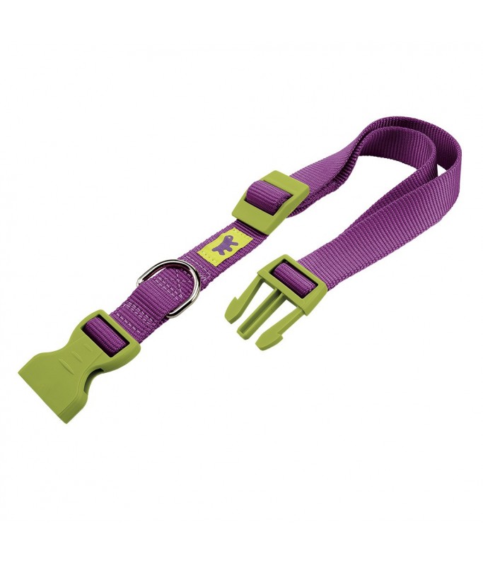 Ferplast Club C Colours Nylon Dog Collar With Snap Clip[Color - Purple, Dimension - 30-44cm x 15mm]