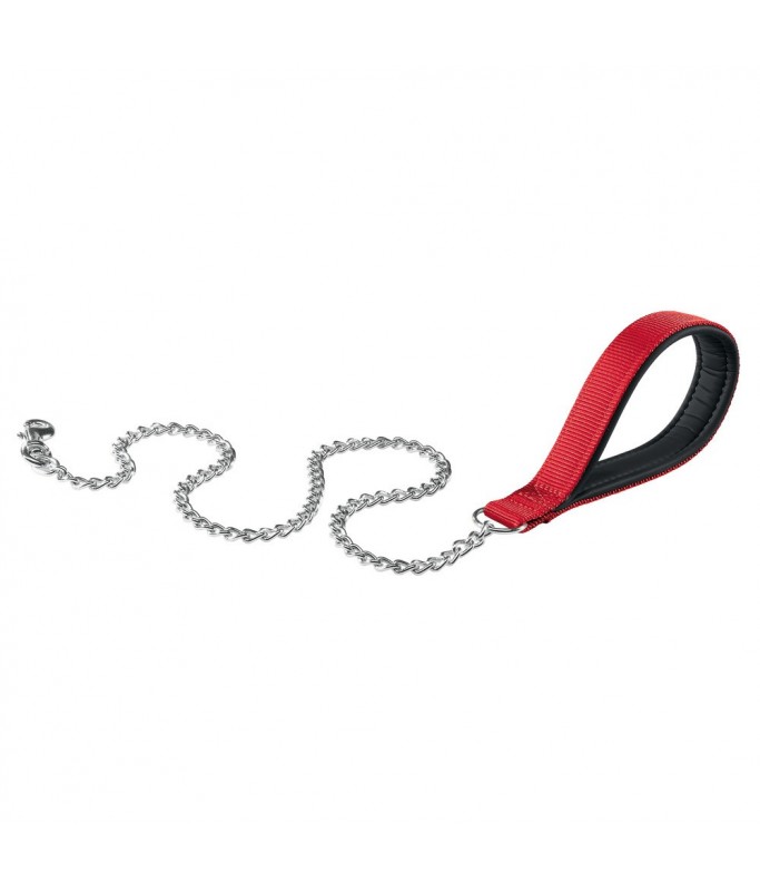 Ferplast Daytona GM Chrome Leash[Color - Red, Dimension - 25mm x L 100cm]