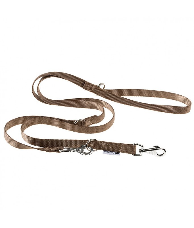 Ferplast Club GA Adjustable Nylon Dog Leash[Color - Brown, Dimension - 15mm x L 120cm]