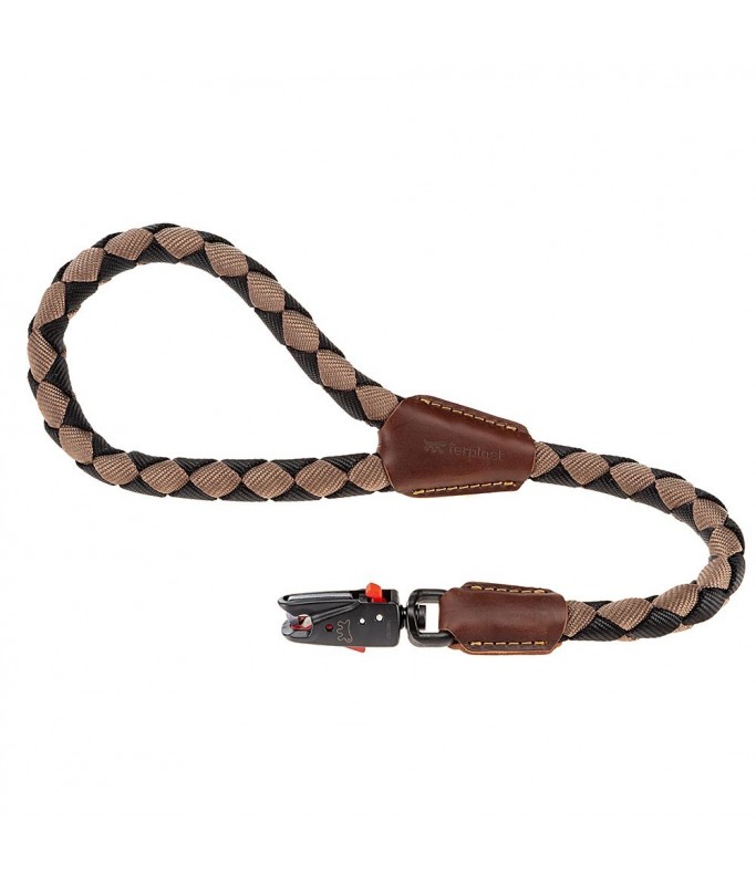 Ferplast Twist Matic GM Short Leash For Dogs Complete With Magnetic Snap Hook[Color - Brown, Dimension - Ø12mm x L 60cm]