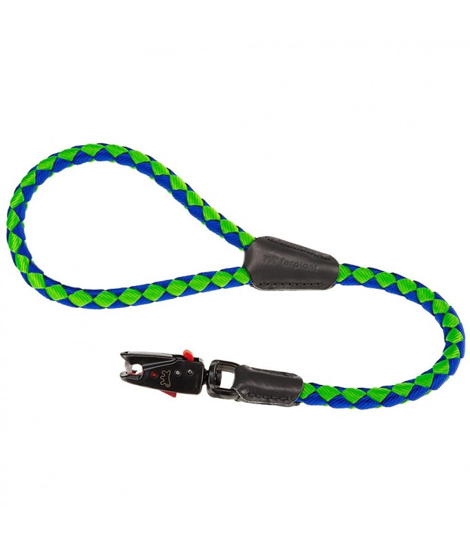 Ferplast Twist Matic GM Short Leash For Dogs Complete With Magnetic Snap Hook[Color - Blue, Dimension - Ø12mm x L 60cm]