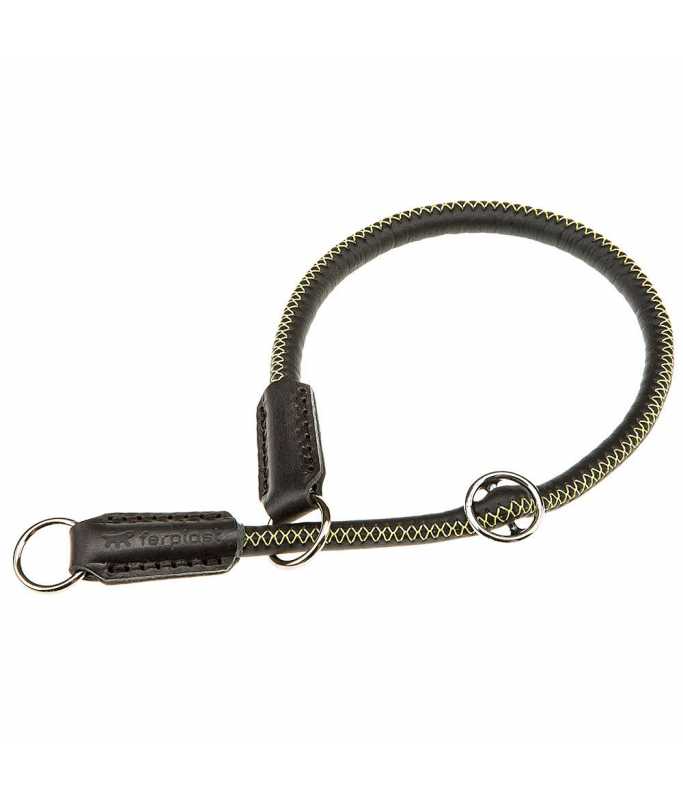 Ferplast Half-Choke Collar for Dogs Eco-Leather[Color - Black, Dimension - 35cmx10mm]