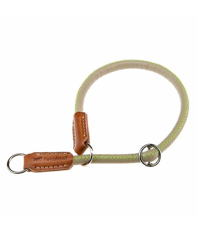 Ferplast Half-Choke Collar for Dogs Eco-Leather[Color - Grey, Dimension - 60cmx10mm]