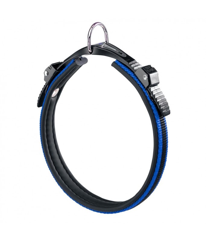 Ferplast Ergocomfort Dog Collar with micro-regulating system[Color - Blue, Dimension - 25-33cm x 15mm]